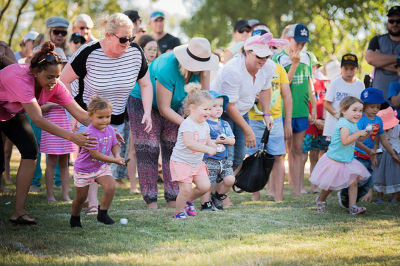 Children running in the Roma Easter in the Country Easter Egg Hunt