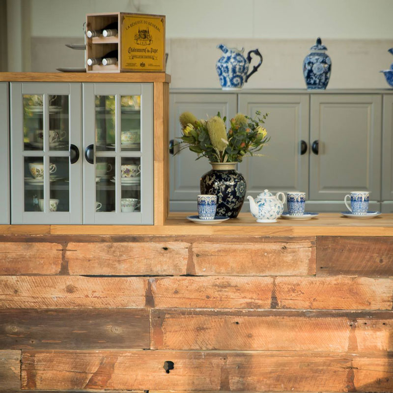 The servery with antique china