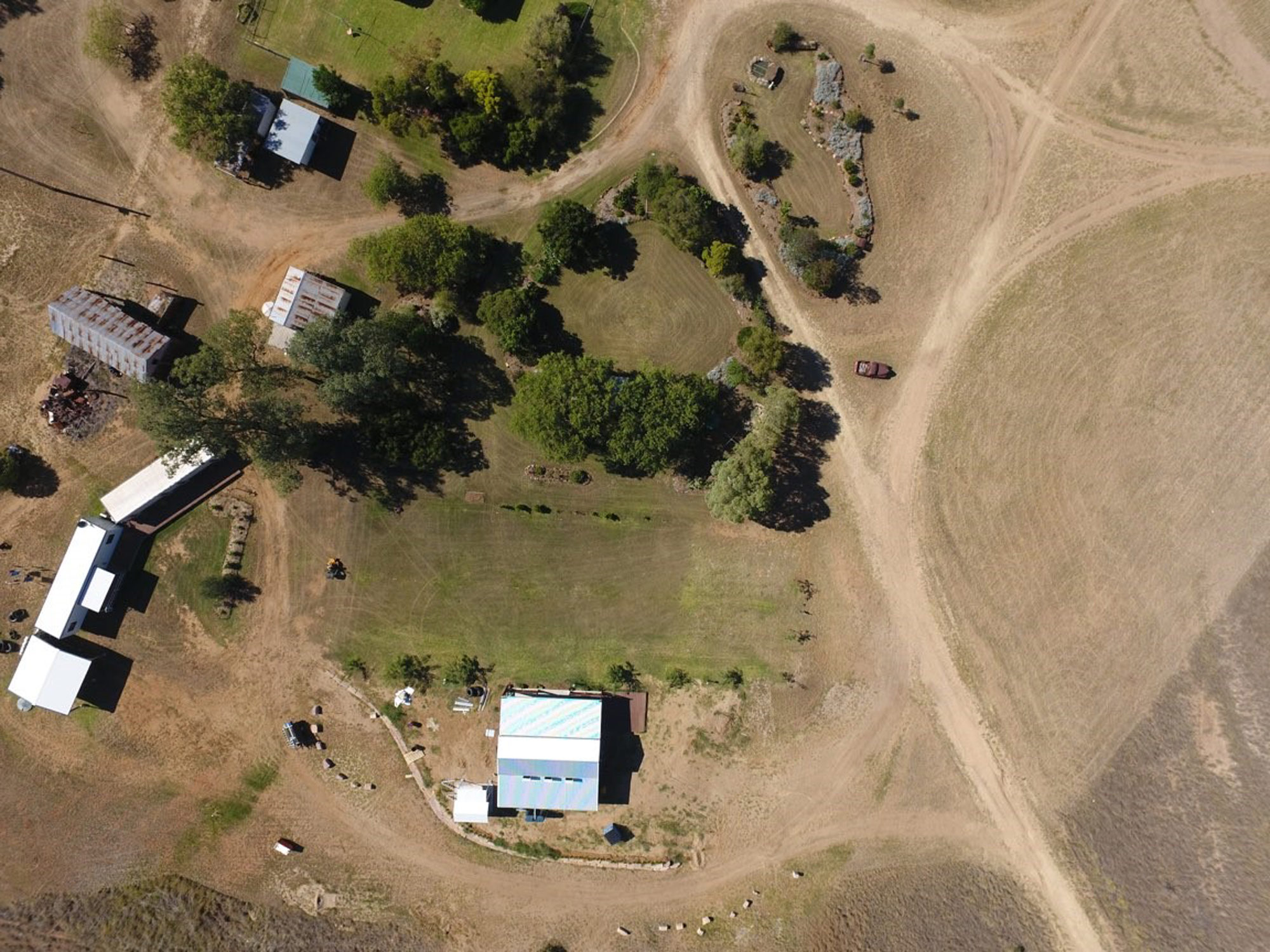 drone shot of The Barn at Mount Hope