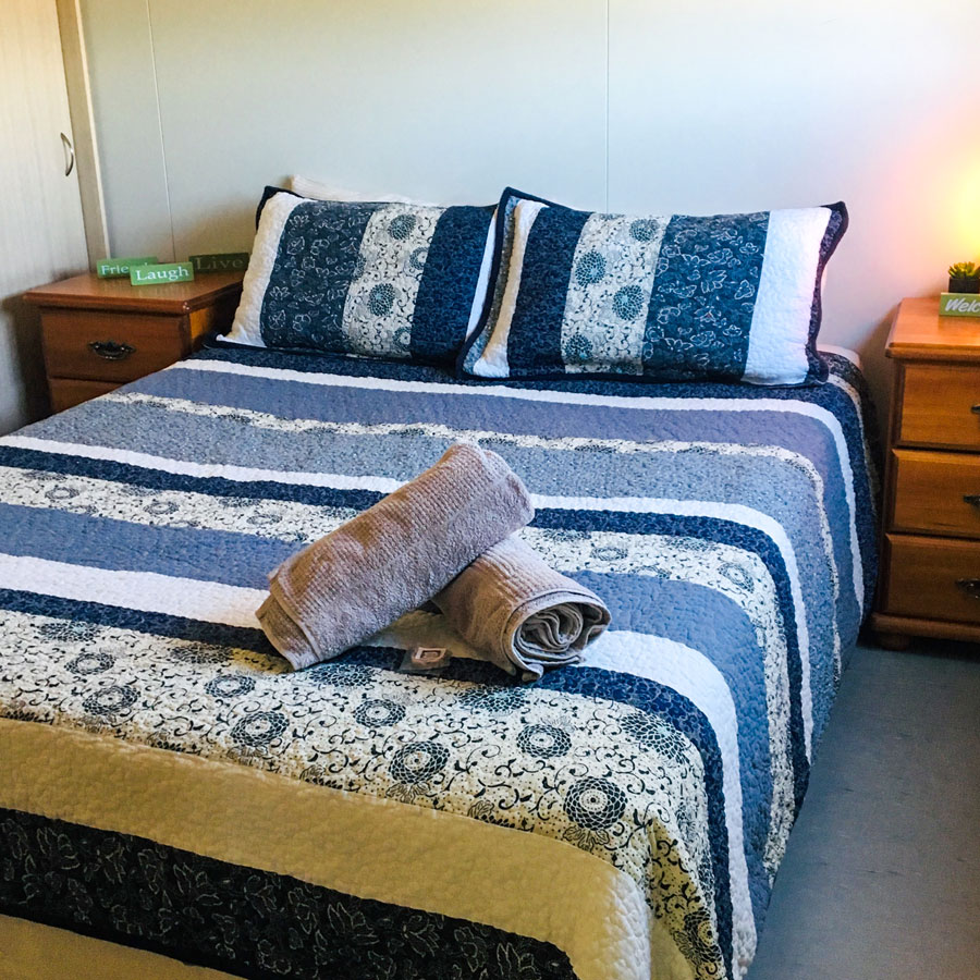 Towel on bed in Bedroom at The Barn Mount Hope